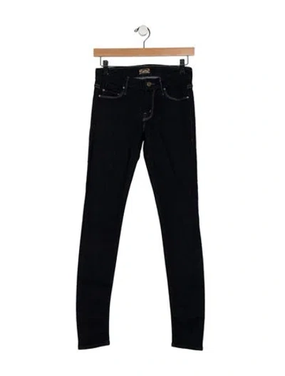 Pre-owned Mother Mid-rise Skinny Leg Jeans In Black