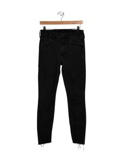 Pre-owned Mother Mid-rise Skinny Leg Jeans In Black