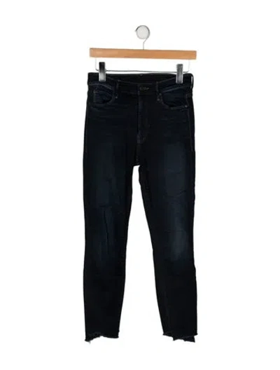 Pre-owned Mother Mid-rise Skinny Leg Jeans In Black