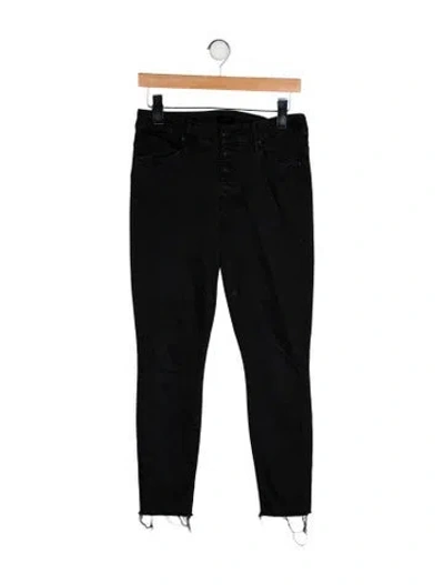 Pre-owned Mother Mid-rise Skinny Leg Jeans In Black