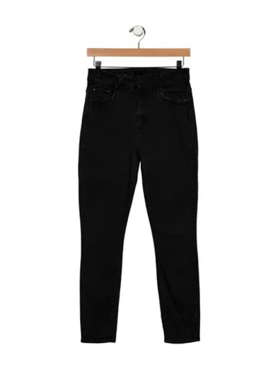 Pre-owned Mother Mid-rise Skinny Leg Jeans In Black