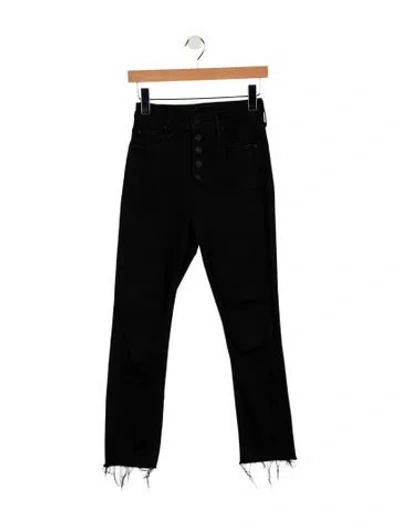 Pre-owned Mother Mid-rise Skinny Leg Jeans In Black