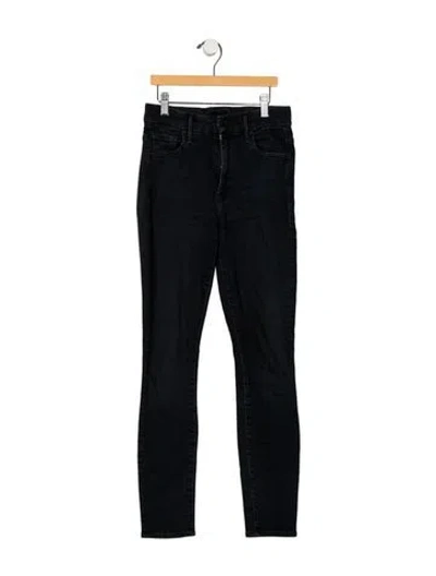 Pre-owned Mother Mid-rise Skinny Leg Jeans In Black