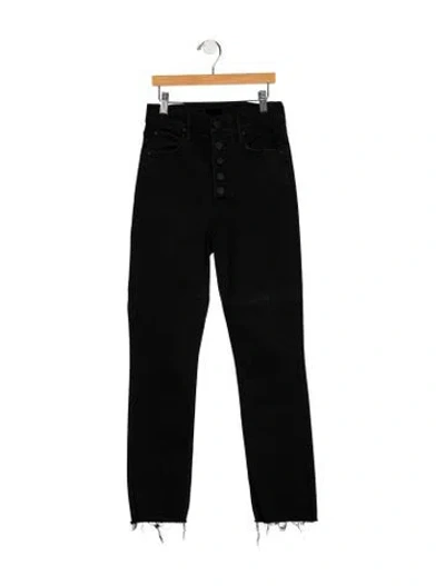 Pre-owned Mother Mid-rise Skinny Leg Jeans In Black