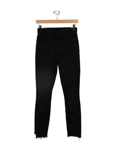 Pre-owned Mother Mid-rise Skinny Leg Jeans In Black