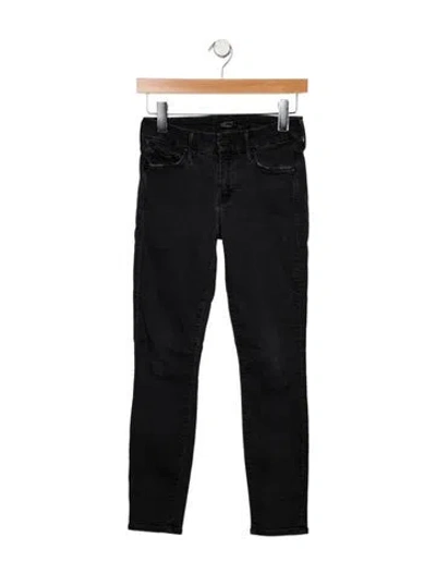 Pre-owned Mother Mid-rise Skinny Leg Jeans In Black