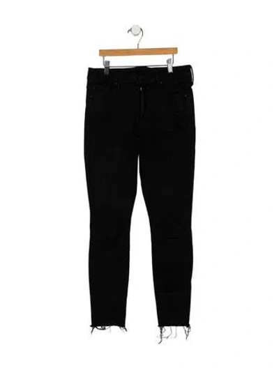 Pre-owned Mother Mid-rise Skinny Leg Jeans In Black