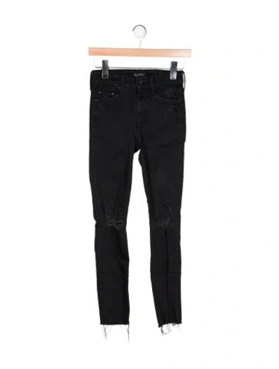 Pre-owned Mother Mid-rise Skinny Leg Jeans In Black