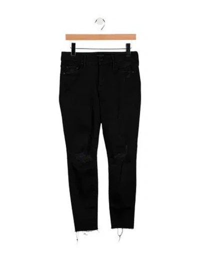 Pre-owned Mother Mid-rise Skinny Leg Jeans In Black