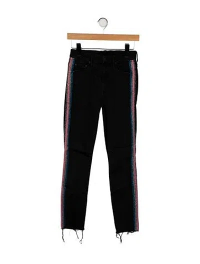 Pre-owned Mother Mid-rise Skinny Leg Jeans In Black