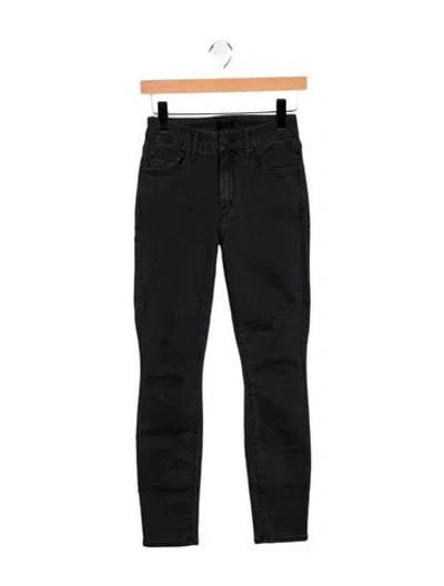 Pre-owned Mother Mid-rise Skinny Leg Jeans In Black