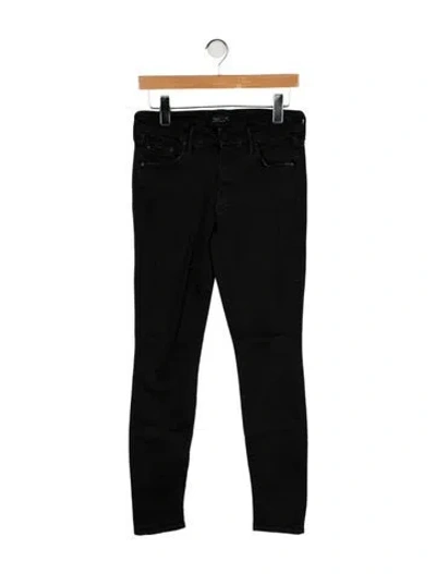 Pre-owned Mother Mid-rise Skinny Leg Jeans In Black