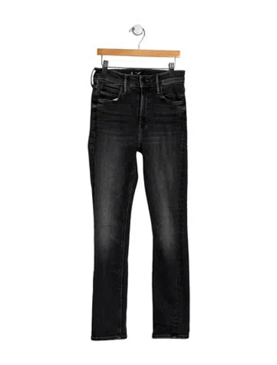 Pre-owned Mother Mid-rise Skinny Leg Jeans In Black