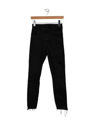 Pre-owned Mother Mid-rise Skinny Leg Jeans In Black