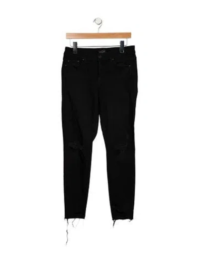 Pre-owned Mother Mid-rise Skinny Leg Jeans In Black