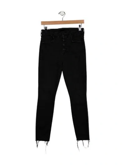 Pre-owned Mother Mid-rise Skinny Leg Jeans In Black