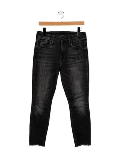 Pre-owned Mother Mid-rise Skinny Leg Jeans In Black