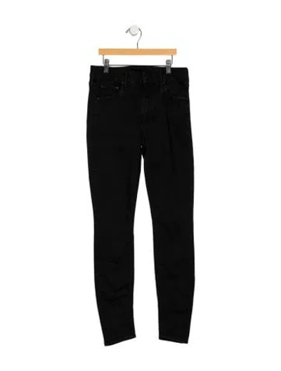 Pre-owned Mother Mid-rise Skinny Leg Jeans In Black