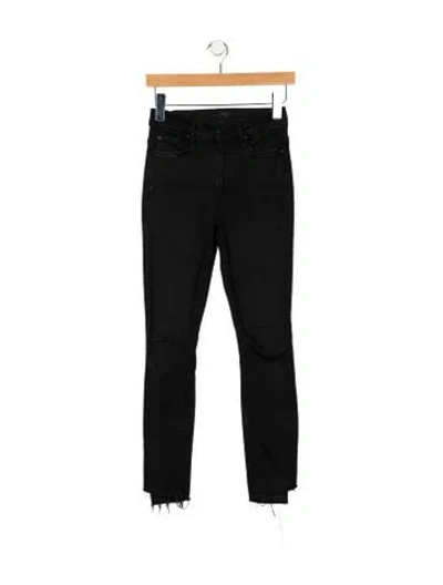 Pre-owned Mother Mid-rise Skinny Leg Jeans In Black