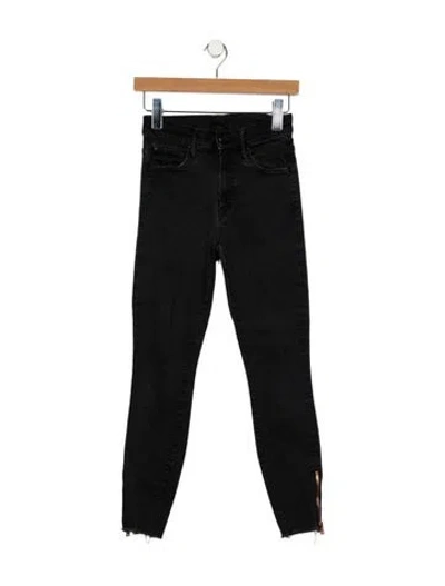Pre-owned Mother Mid-rise Skinny Leg Jeans In Black