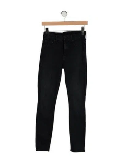 Pre-owned Mother Mid-rise Skinny Leg Jeans In Black