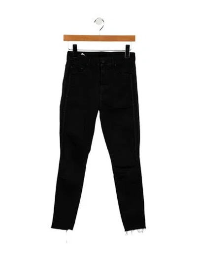 Pre-owned Mother Mid-rise Skinny Leg Jeans In Black