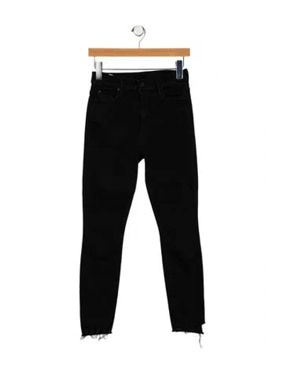 Pre-owned Mother Mid-rise Skinny Leg Jeans In Black