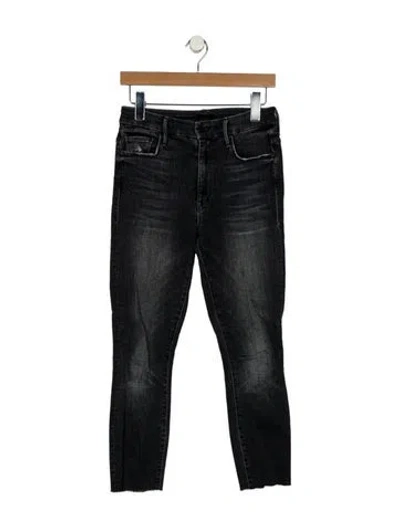 Pre-owned Mother Mid-rise Skinny Leg Jeans In Black
