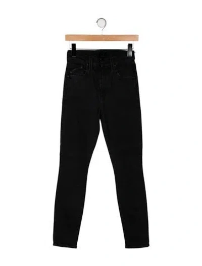 Pre-owned Mother Mid-rise Skinny Leg Jeans In Black