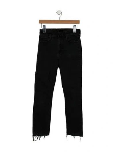 Pre-owned Mother Mid-rise Skinny Leg Jeans In Black