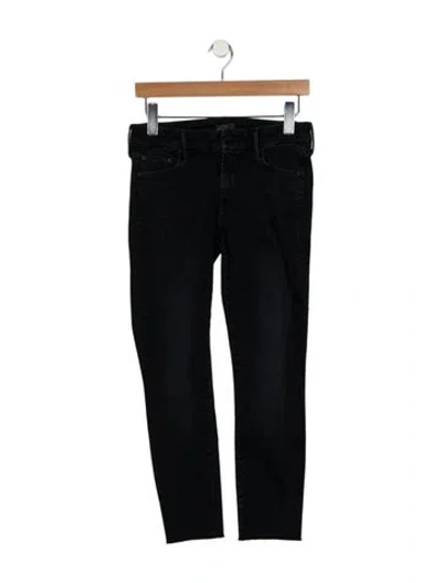 Pre-owned Mother Mid-rise Skinny Leg Jeans In Black