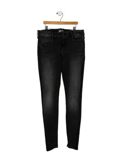 Pre-owned Mother Mid-rise Skinny Leg Jeans In Black