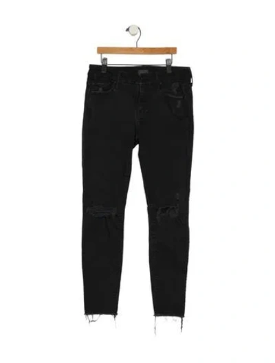Pre-owned Mother Mid-rise Skinny Leg Jeans In Black