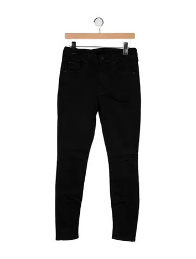 Pre-owned Mother Mid-rise Skinny Leg Jeans In Black