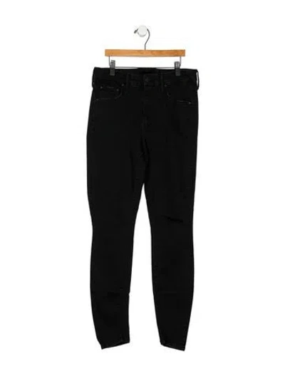 Pre-owned Mother Mid-rise Skinny Leg Jeans In Black
