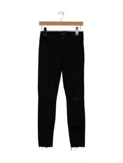Pre-owned Mother Mid-rise Skinny Leg Jeans In Black