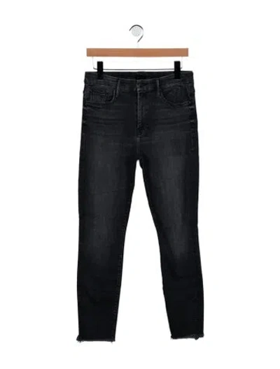 Pre-owned Mother Mid-rise Skinny Leg Jeans In Black