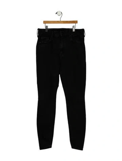 Pre-owned Mother Mid-rise Skinny Leg Jeans In Black