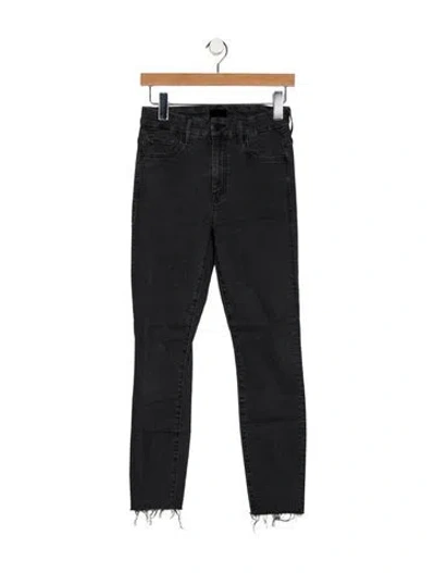 Pre-owned Mother Mid-rise Skinny Leg Jeans In Black