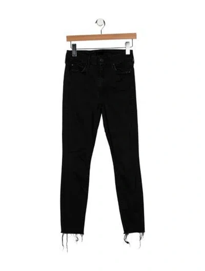 Pre-owned Mother Mid-rise Skinny Leg Jeans In Black