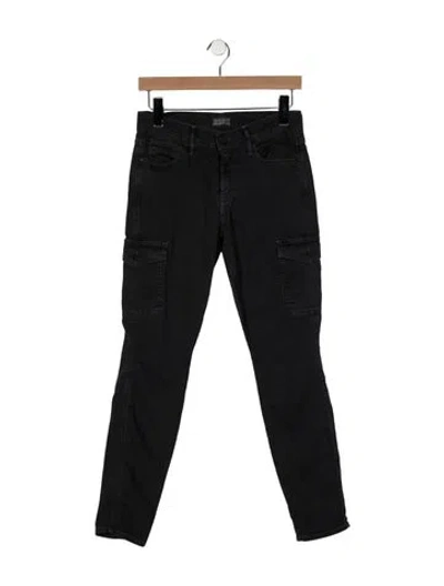 Pre-owned Mother Mid-rise Skinny Leg Jeans In Black
