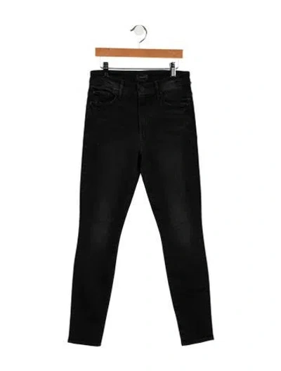 Pre-owned Mother Mid-rise Skinny Leg Jeans In Black