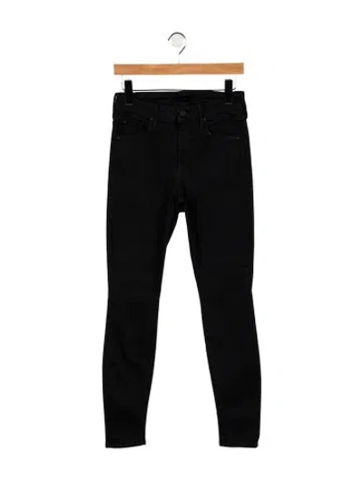Pre-owned Mother Mid-rise Skinny Leg Jeans In Black