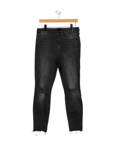 Pre-owned Mother Mid-rise Skinny Leg Jeans In Black