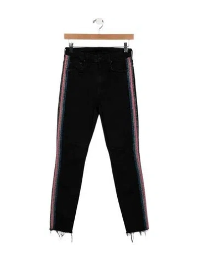 Pre-owned Mother Mid-rise Skinny Leg Jeans In Black