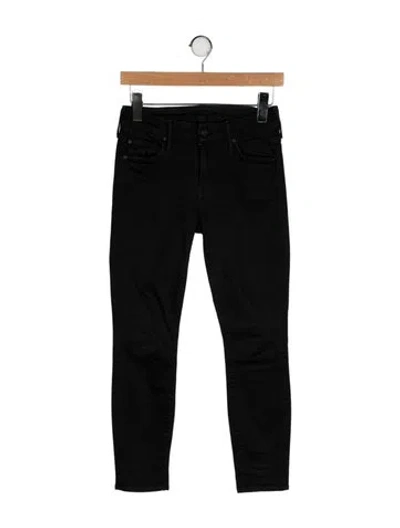 Pre-owned Mother Mid-rise Skinny Leg Jeans In Black