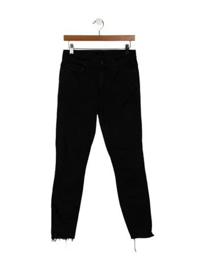 Pre-owned Mother Mid-rise Skinny Leg Jeans In Black