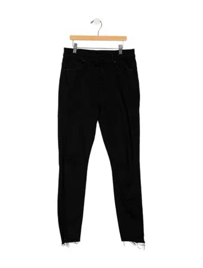 Pre-owned Mother Mid-rise Skinny Leg Jeans In Black