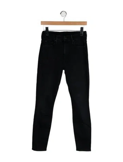 Pre-owned Mother Mid-rise Skinny Leg Jeans In Black