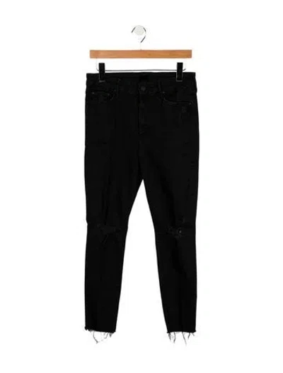 Pre-owned Mother Mid-rise Skinny Leg Jeans In Black